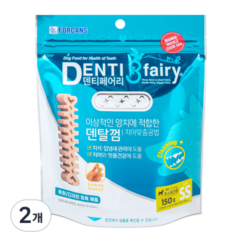 포켄스덴티페어리 강아지 덴탈껌 SS 초소형견용, 타피오카, 150g, 2개