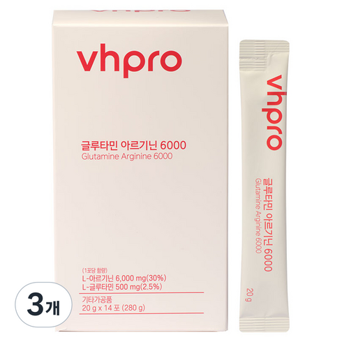 Vhpro 글루타민 아르기닌 6000, 280g, 3개