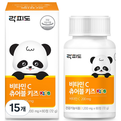 락피도 비타민 C 츄어블 키즈 72g, 60정, 15개