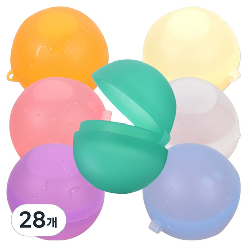 재사용가능 목욕 실리콘 워터팡 물풍선 6cm, 랜덤발송, 28개