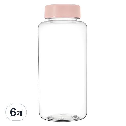아조아닷컴 내열 스탠다드 용기, 파스텔핑크, 1L, 6개