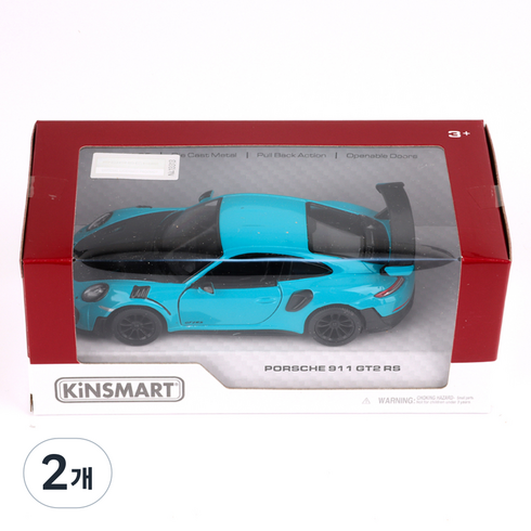 킨스마트 포르쉐911 GT2 RS 자동차 작동완구 KT5408, 블루, 2개