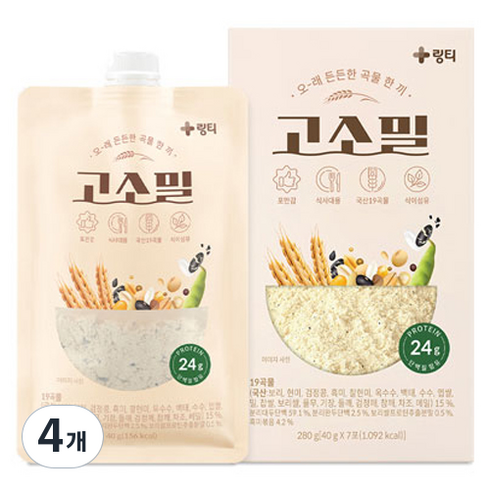 링티 고소밀 쉐이크 미숫가루맛 7p, 280g, 4개