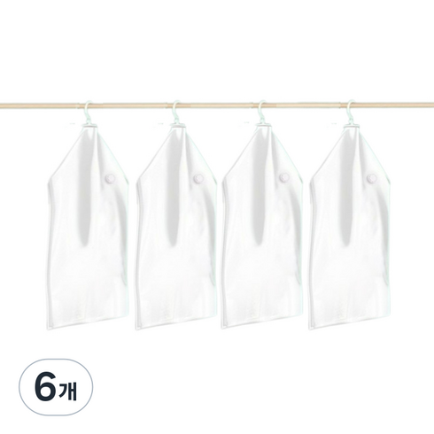 메리길드 360도 옷걸이 부착형 진공 수납 의류 압축팩 70 x 105cm, 6개, 4개입