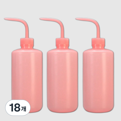 마다꾸미 세척 과학실험 코끼리병 물뿌리개 500ml, 18개, 레드 + 레드 + 레드