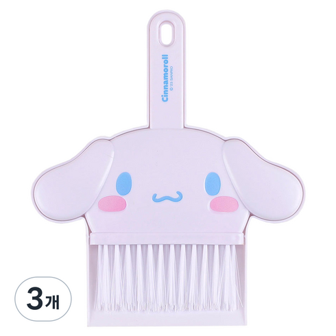 산리오 캐릭터즈 청소도구 세트 시나모롤, 3개, 화이트