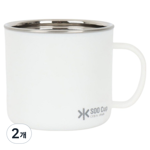 퀸센스 수 머그컵 300ml, 화이트, 2개