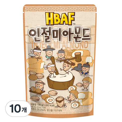 바프 인절미 아몬드, 190g, 10개