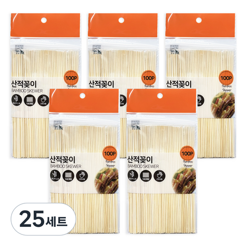 영수산업카멜 대나무 산적꼬지 15cm, 25세트, 100개입