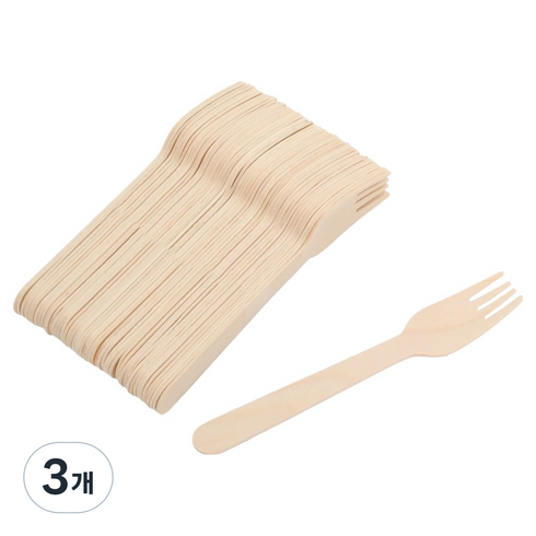 요리를그리다 우드 포크 벌크포장 160mm, 3개, 30개입