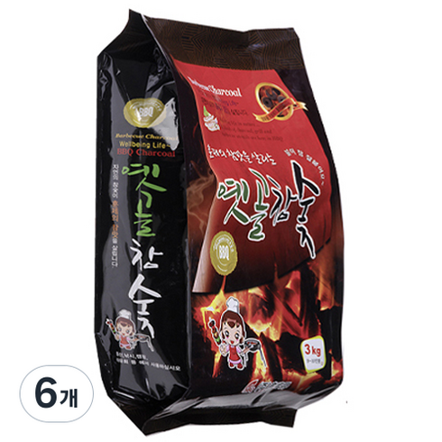 지피니 옛골참숯, 3kg, 6개