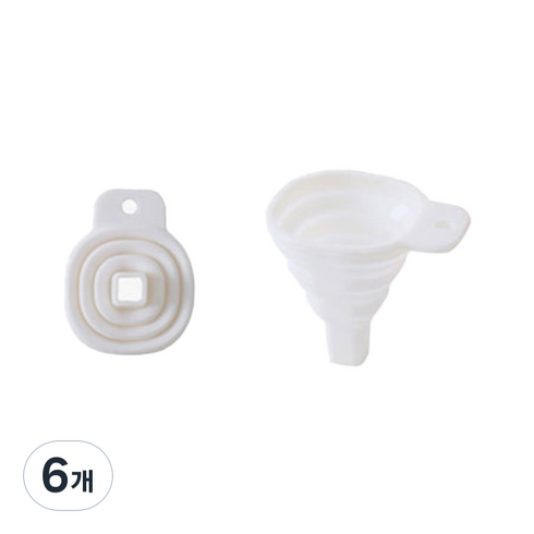 실리콘 접이식 미니 깔때기, 화이트, 6개