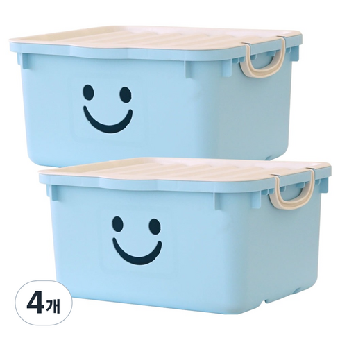 보노하우스 모던 와이드 해피박스 46L, 블루, 4개