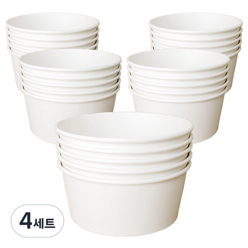 블룸엣홈 전자레인지용 종이용기 뚜껑미포함 1350ml, 25개, 4세트