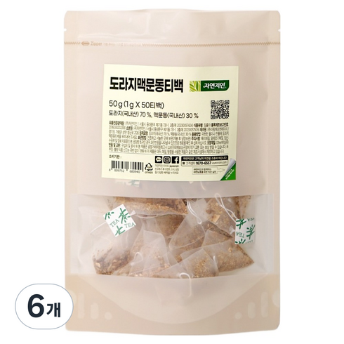 자연지인 도라지 맥문동 티백, 1g, 50개입, 6개