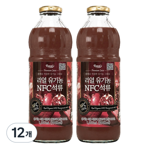 퍼니트 리얼유기농 NFC석류 주스, 1L, 12개