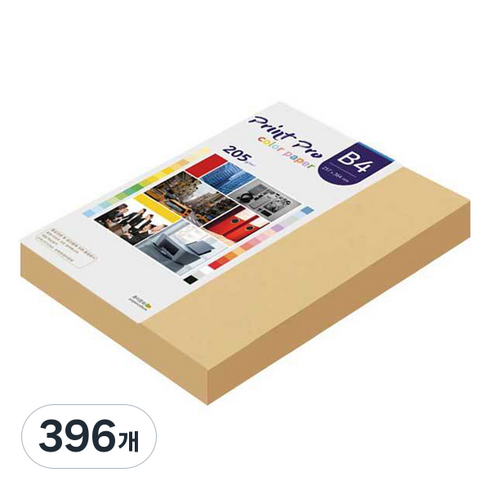 종이문화 프린트프로 두꺼운 칼라복사지 No 4 버프 205g, 396개, B4
