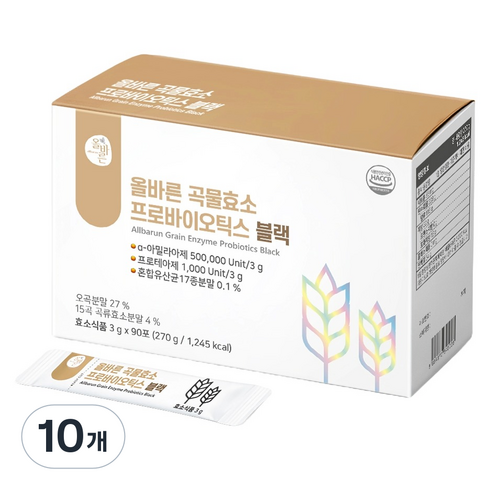 올바른건강식품 곡물효소 프로바이오틱스 블랙, 270g, 10개