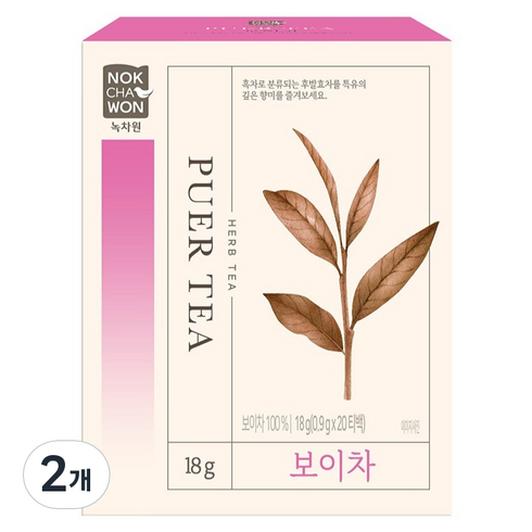 녹차원 보이차, 900mg, 20개입, 2개