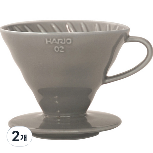 하리오 V60 세라믹 커피 핸드드리퍼 그레이, 2개, 단품, 1L