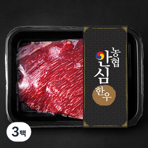 농협안심한우 양지 덩어리 1+등급 국거리 수육 장조림용 (냉장), 300g, 3팩