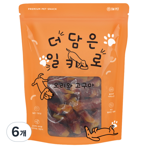 SMPET 강아지 더담은 일키로 수제간식, 오리, 1kg, 6개