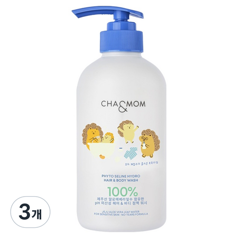 차앤맘 피토세린 하이드로 헤어 앤 바디 대용량 워시, 500ml, 3개