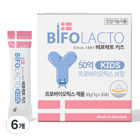 비포락토 키즈 프로바이오틱스 유산균 30p, 30g, 6개