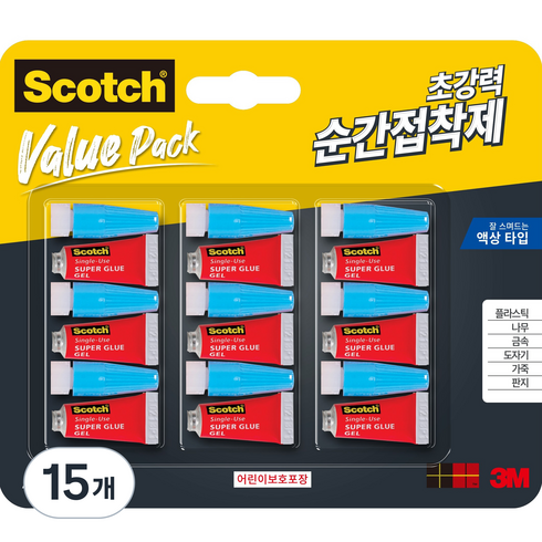 스카치 접착제 멀티팩 일회용 액상타입 9입 클럽팩, 15개