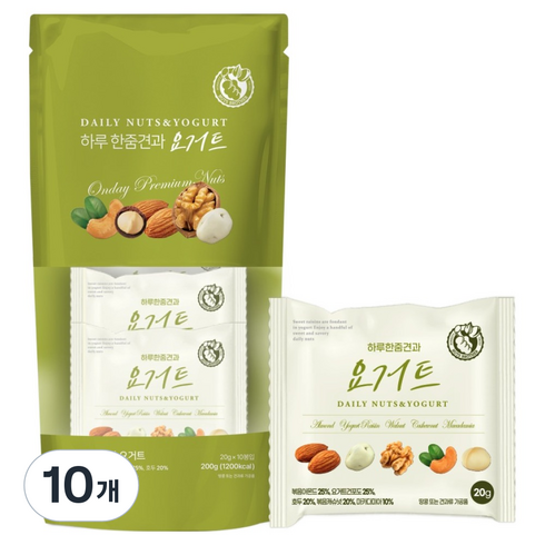 너츠브라더 하루한줌견과 요거트 10p, 200g, 10개