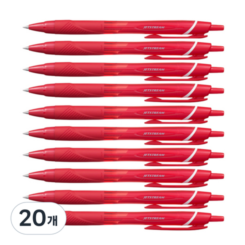 유니볼 제트스트림 볼펜 0.5mm, 레드, 20개