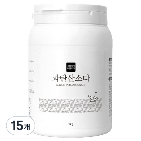가성비가브랜드다 과탄산소다 표백제 용기형, 15개, 1kg