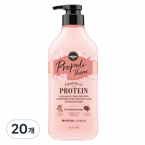 엘라스틴 프로폴리테라 손상모발용 단백질 영양 컨디셔너 체리블라썸향, 20개, 500ml