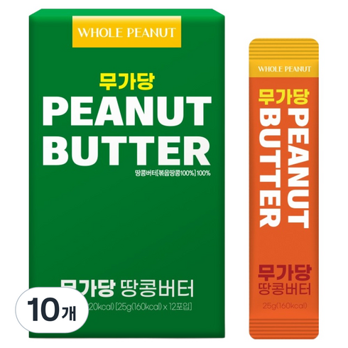 총각네 홀피넛 무가당 땅콩버터, 10개, 300g