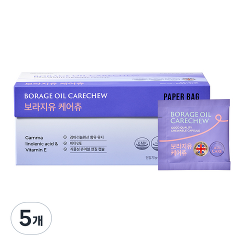 페이퍼백 보라지유 케어츄 42g, 5개, 84정