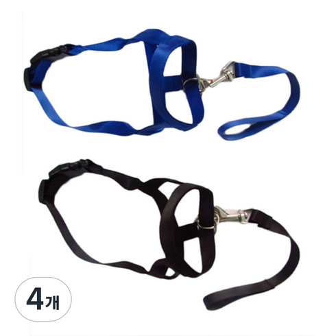 펫나인 강아지 나일론 심플 입마개 M, 블루, 블랙, 4개