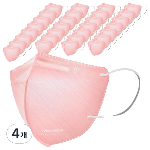 메디케이알 데일리핏 새부리형 메디케이알 컬러 황사 마스크 대형 KF94, 25개입, 4개, 모던피치