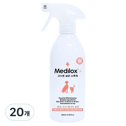 메디록스 반려동물용 P 살균소독 펫 탈취제 스프레이, 500ml, 20개