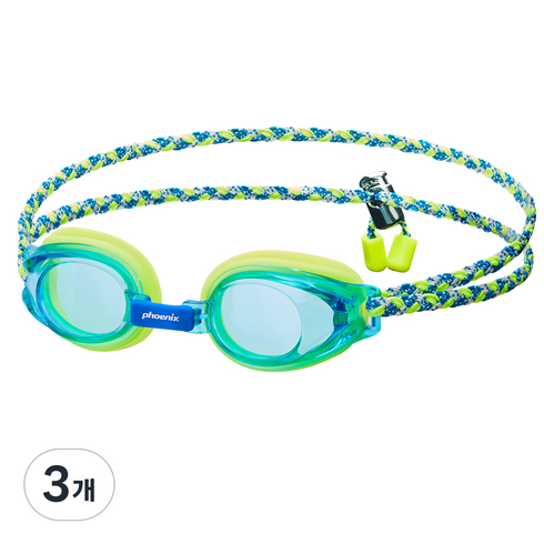 피닉스 아동용 노미러 패브릭 수경 PN-505J FB, Aqua, 3개