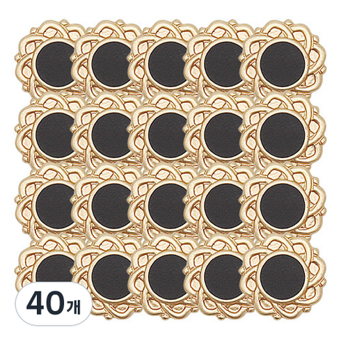 고급 코트 정장 가디건 단추 센터에폭 21mm, 블랙골드무광, 40개