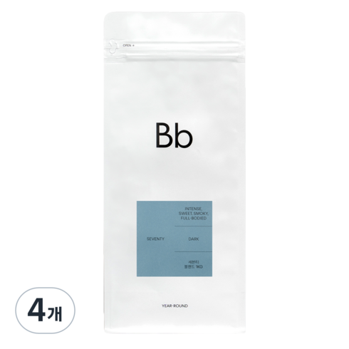 빈브라더스 세븐티 강배전 블렌드 커피 원두 홀빈, 1kg, 4개