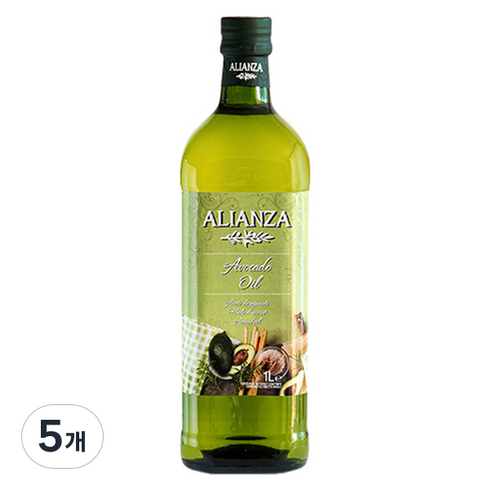 알리안자 아보카도 오일, 5개, 1L