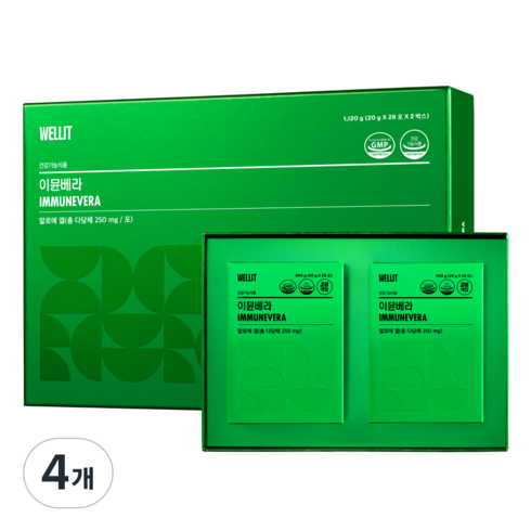 웰릿 이뮨베라 알로에 겔 28p, 560g, 4개