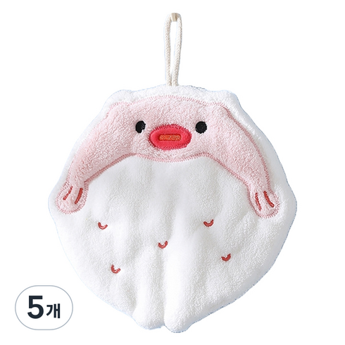 푸트로랩 해양 생물 핸드 타월 복어, 혼합색상, 5개