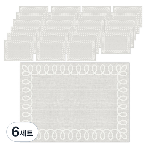 블린 코지 린넨 종이 테이블 매트 24p 세트 400 x 290 mm, 6세트