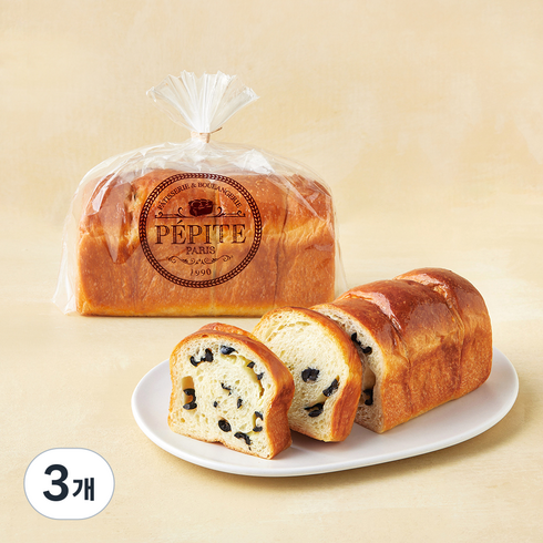 페피트 파리 (PEPITE PARIS) 브리오슈 올리브 치즈 식빵, 230g, 3개