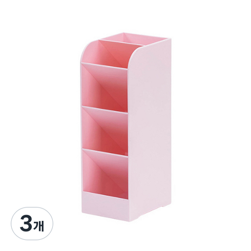 팡팡카트 3색 사선 연필꽂이, 핑크, 3개