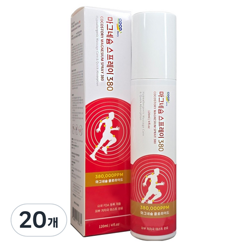 COCOSTORY 380 온열효과 마그네슘 스프레이, 1개입, 20개, 120ml