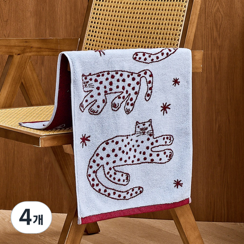모던하우스 사파리 세면타월 190g 30수 코마사 40 x 80 cm, 스카이블루, 4개