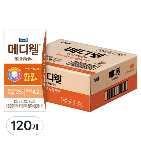 메디웰 구수한 누룽지맛 완전균형영양식, 120ml, 120개
